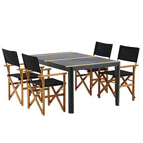 Venture Design Matgrupp Togo 150x100 cm med 4 Marion Stolar Dining Table- Black / Teak Allu 150*100 _1 GR22763
