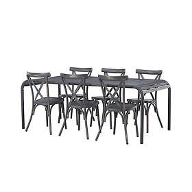 Venture Design Matgrupp Borneo Bord med 6 Tablas Stolar Diningtable Aluminium Bl