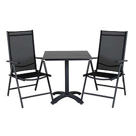 Venture Design Cafégrupp Canucks med 2 Bront Stolar Colorado-Cafébord-70*70-Matt Svart+Break5:pos stolsvartalu2 GR18204