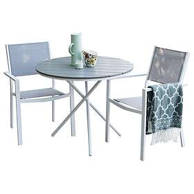 Venture Design Cafégrupp Pincy Ø 90 med 2 Copacabana Matstolar Parma cafébord90-