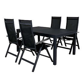 Venture Design Matgrupp Marbella med 4 Andy Stolar MarbellaTable160/240-Black/Black+AlbanyLight5-pos-black/Blac GR21915
