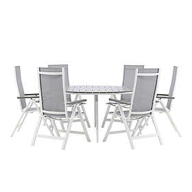 Venture Design Matgrupp Break Ø150 cm med 6 Albany Chairs Dining Table Round- Wh