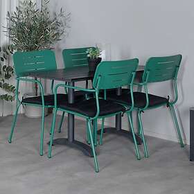 Venture Design Matgrupp Denzel med 4 Night Matstolar Denver 70*120 Black/Black+Nicke Dining chair w. armrest Gr GR21666