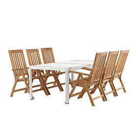 Venture Design Matgrupp Togo 200x100 cm med 6 Kenya Chairs Dining Table- White /