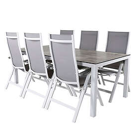 Venture Design Matgrupp Llama med 6 Andy Stolar LlamaDiningTable205*100-AlbanyLight5poswhitealuGreyTextilen6 GR21949