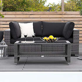 Comfort Garden Loungegrupp Bahamas Soffa 2-sits med Bord m Hylla 001-9134