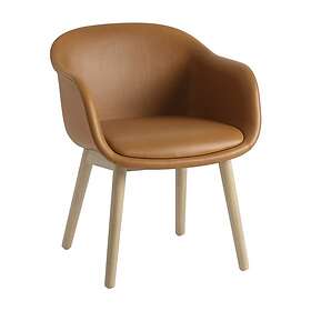 Muuto Fiber Conference Armchair Med Träben Refine Leather Cognac-oak