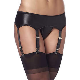 Wetlook Suspenderbelt With G-String And Stockings O/S