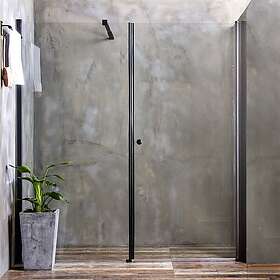 Bathlife Duschdörr Mångsidig Rak Vägg Klar glas Dörr Mellan Svart 40842578