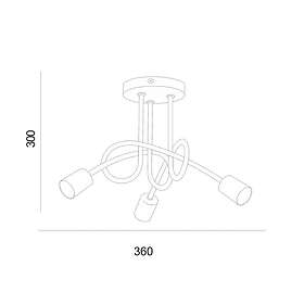 Euluna Joiy, korslagd, 3 lampor,