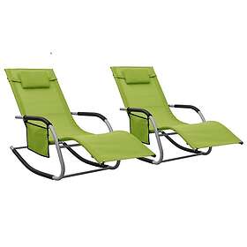 vidaXL Aurinkotuolitar 2 st textilen grön och grå