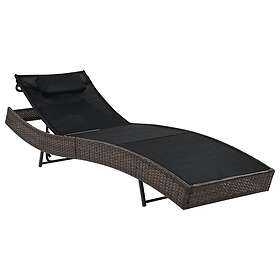 vidaXL Chaise longue med kudde konstrotting brun