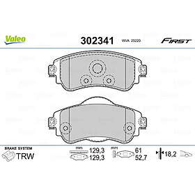 Valeo Bromsbeläggssats, skivbroms 302341