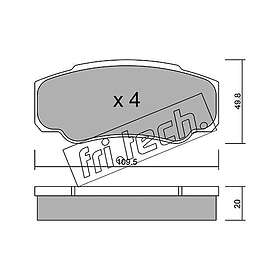Bromsbeläggssats, skivbroms fri.tech. 548,0