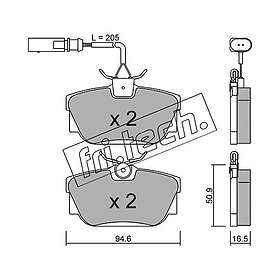 Bromsbeläggssats, skivbroms fri.tech. 355,2