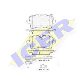 ICER Bromsbeläggssats, skivbroms 181986-203