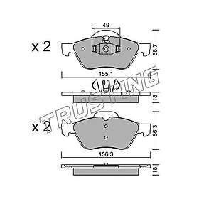 Trusting Bromsbeläggssats, skivbroms 344,1