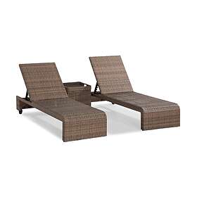 Comfort Garden Solsängar Bahamas med Sidobord Sand