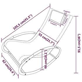 Solsäng med kudde svart stål och textilene grå