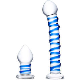 Gläs 2pc Double Penetration Glass Dildo & Plug Set