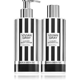 Vivian Gray Stripes Lemon & Green Tea Presentförpackning för kropp