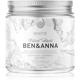 BEN&ANNA Natural Toothpaste White tandkräm i en glasburk med blekande effekt 100ml unisex