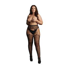 LE Désir: Suspender opard Pantyhose, One Size Plus