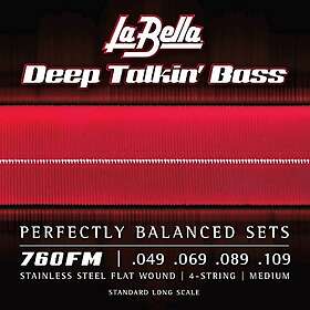 La Bella 760FM Deep Talkin' Bass Flat Wound Medium 49-109
