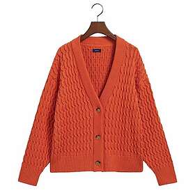 Gant Textured Cotton V-Neck Cardigan Dam