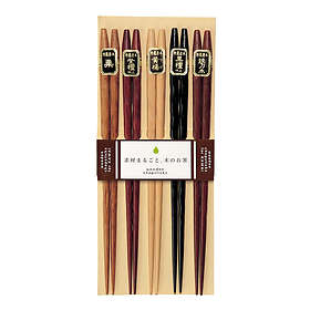Kawai Chopsticks Caved Wood 5-pack