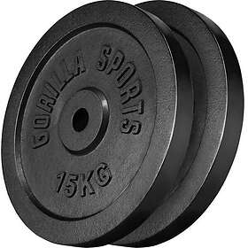 Gorilla Sports Viktskivor IRON Black 2x15kg