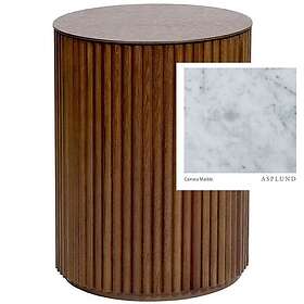 Asplund Petit Palais Sidobord 55 cm, Teakbetsad Ask / Carraramarmor Askfanér