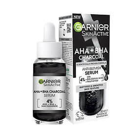 Garnier Skinactive 4% AHA BHA and Niacinamide Charcoal Serum, Resurface and Smooth Skin Texture 30ml