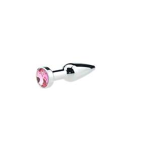 Silver Icicle Buttplug Pink jewel
