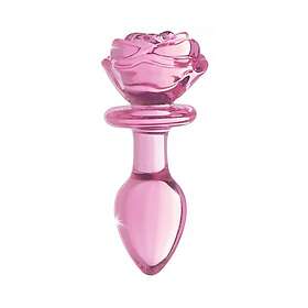 Glass Medium Anal Plug The Pink Rose