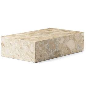 Audo Copenhagen Plinth Low Sofabord 100x60 cm, Kunis Breccia Marmor Sand