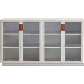 Asplund Frame 160 Medium Skåp Med Glasdörrar, Dark Sand / Konjak Läder