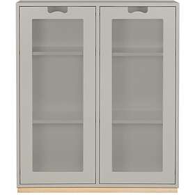 Asplund Snö Skåp E D42cm Glasdörrar, Light Grey, Sockel Ek Ljusgrå