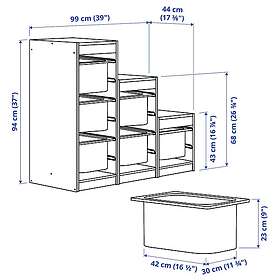 IKEA TROFAST Förvaringskombination med backar 99x44x94 cm