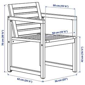 IKEA NÄMMARÖ Bord+4 karmstolar, utomhus 140 cm