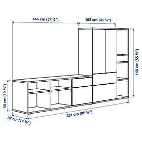 IKEA VIHALS Tv-/förvaringskombination 251x37x140 cm