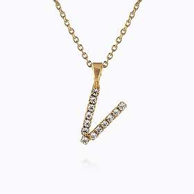 Caroline Svedbom Mini Letter V Halsband (Guld)