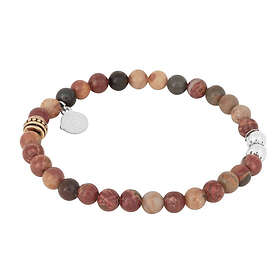 by BILLGREN Beadsarmband, Jaspis röd/brun/grön 8116 18 cm