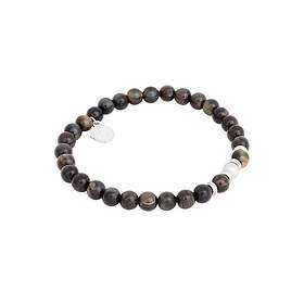 by BILLGREN Beadsarmband, tigeröga stål, svart 8214