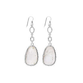 Emma Israelsson Drop White Silver Earrings Ear052 ( Kampanj )