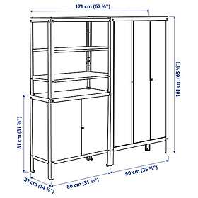 IKEA KOLBJÖRN Hylla med 2 skåp 171x37x161 cm