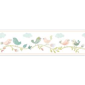 Casadeco Rose & Nino Boarder Pink Blue / RONI85596278