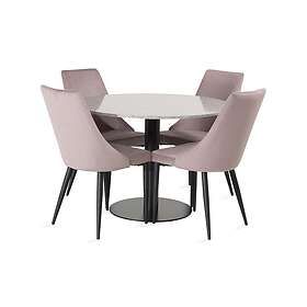 Valera Matgrupp 106 cm med 4 Ludde Matstol Grå/Svart