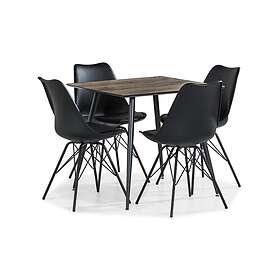 Scandinavian Choice Marcelen Matgrupp 80 cm med 4 Shell Stol Brun/Svart