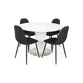 Scandinavian Choice Cubic Matgrupp 120 cm Rund med 4 Nibe Stol Vit/Svart